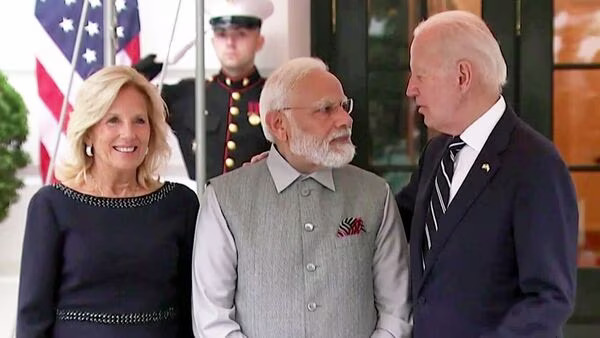 भारत के प्रधानमंत्री नरेंद्र मोदी और अमेरिकी राष्ट्रपति जो बाइडेन यात्रा के अंत में प्रेस वार्ता