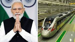 प्रधानमंत्री नरेंद्र मोदी ने साहिबाबाद से देश की पहली रैपिड ट्रेन नमो भारत का हरी झंडी दिखाकर उद्घाटन किया